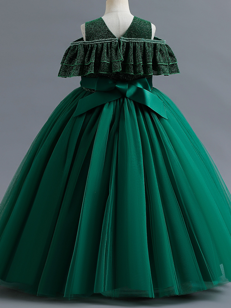 Children's Long Dress Amazon Girl's Gauze Princess Dress Little Girl's Flower Girl's Gauze Puff Dress Trendy Children's Wear