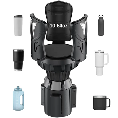 Multifunctional car water cup holder extender car cup holder stopper car storage rack beverage rack (Car cup holder/beverage holder) - expandable-cup-holder-black