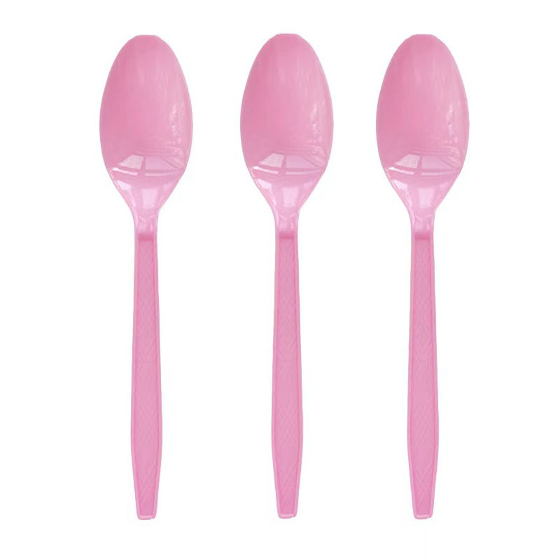 25 piezas transfronterizas Amazon PS desechable de plástico cuchillo, tenedor y cuchara vajilla de tres piezas conjunto de banquete de la torta del partido