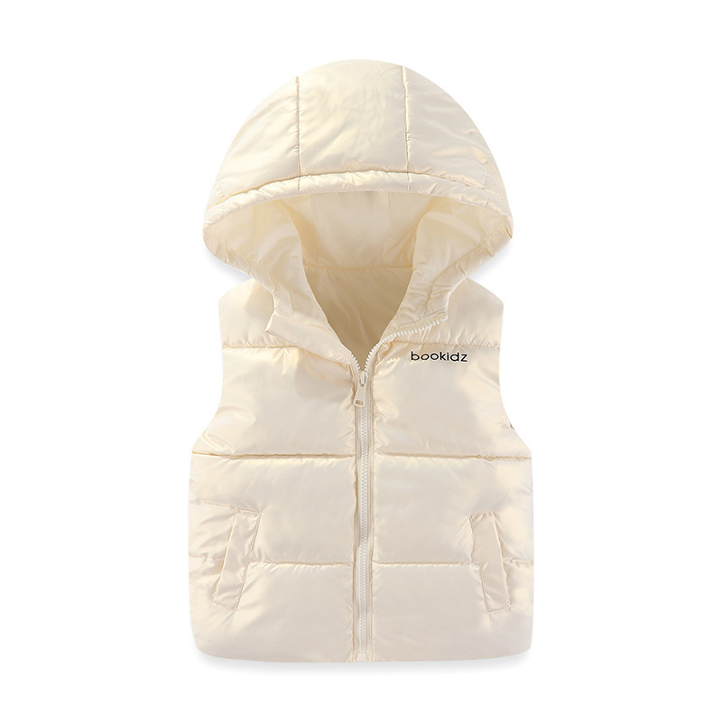 Anti-temporada chaleco de algodón de pluma para niños nuevo chaleco de algodón infantil sin lavado otoño invierno chaleco de bebé con capuz