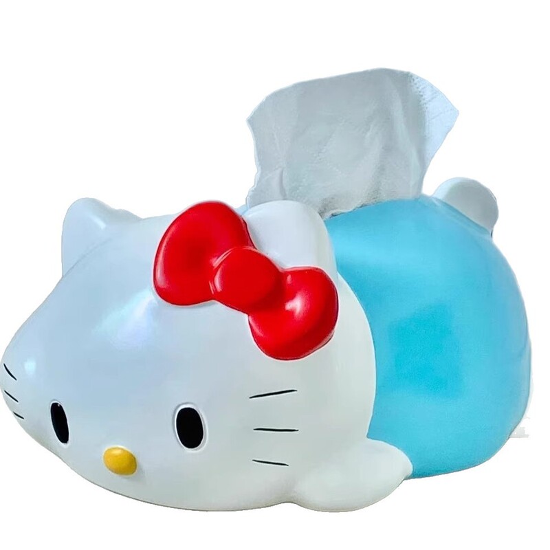 hellokitty纸巾盒可爱趴趴小猫抽纸盒创意居家卡通餐巾纸收纳盒|undefined