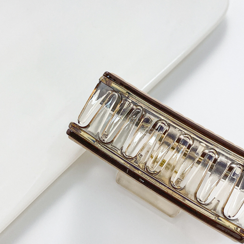 Barrette à cheveux carrée élégante accessoire cheveux rayé_voghion.com