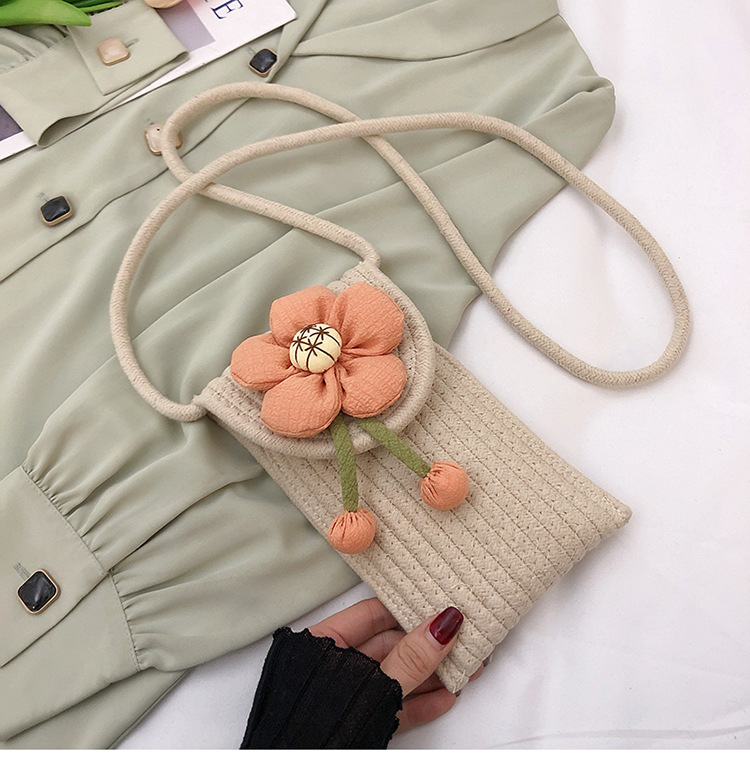 Cute New Woven Flower Womens Bag Crossbody Phone Shoulder Bagpicture2