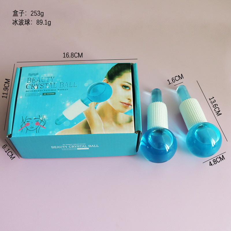 FUENTE Bola de onda de hielo de belleza de fábrica Bola de onda de hielo Bola de belleza energía bola de cristal masaje facial cuidado Bola de onda de hielo