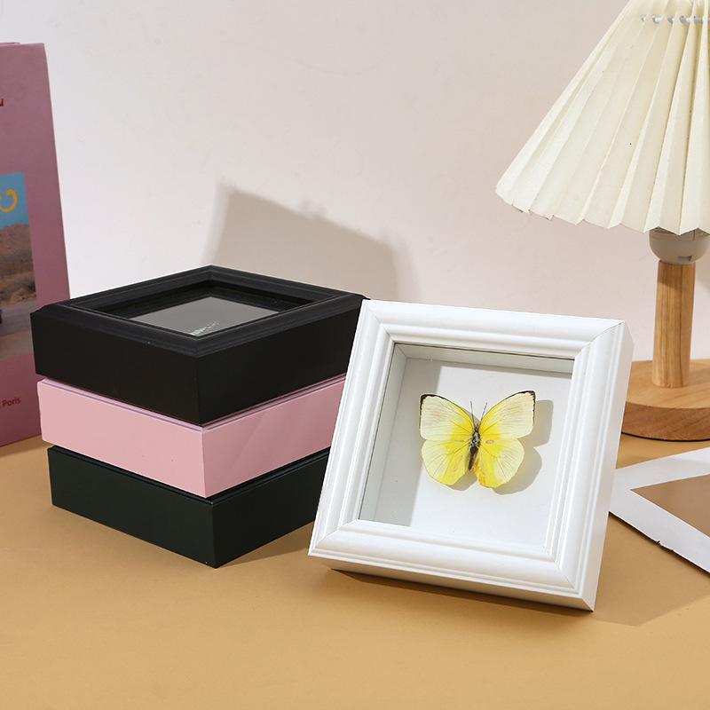 European-Style Hollow 2cm Collectible Photo Frame Wooden Three-Dimensional 12inch Photo Frame Picture Frame Decorative Frame Desktop Ornament Hanging Decoration