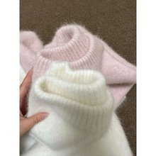 加厚粉色打底马海毛毛衣女2025秋冬新款宽松显瘦软糯针织衫上衣潮