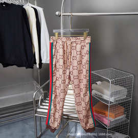 正确版本 G家24SS经典红绿织带口袋长裤情侣款0S宽松毒家休闲裤