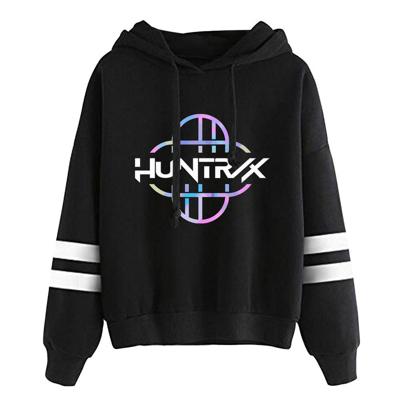 跨境新品KPop Demon Hunters 周边清新甜美长袖双杠连帽卫衣一件|undefined