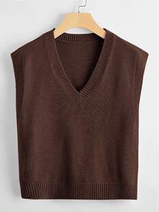 A 11420 V-neck Knit Vest V�Iᘿ��R��