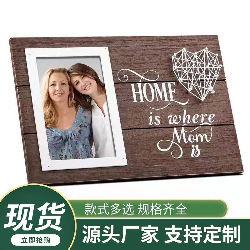 Transfronterizo nuevo amor de madera marco foto decoración conmemorativa foto marco pared colgante madera foto marco colgante regalo