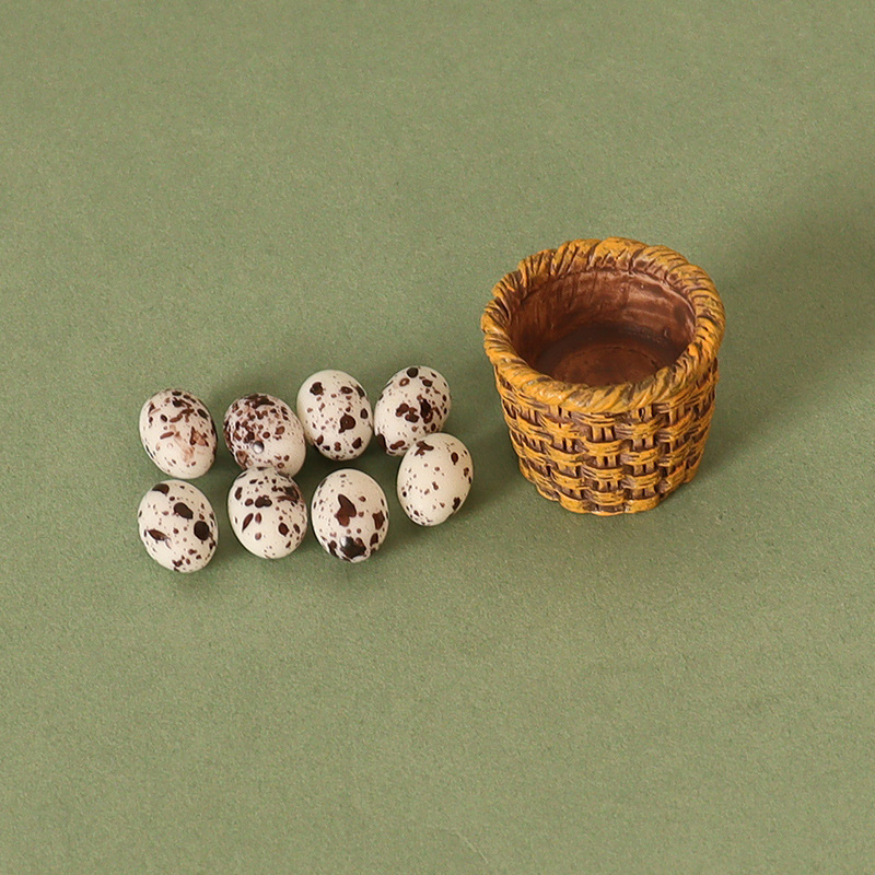 Dollhouse miniatura OB11 comida y juego accesorios de tiro modelo decoración escena huevo pollo nido combinación