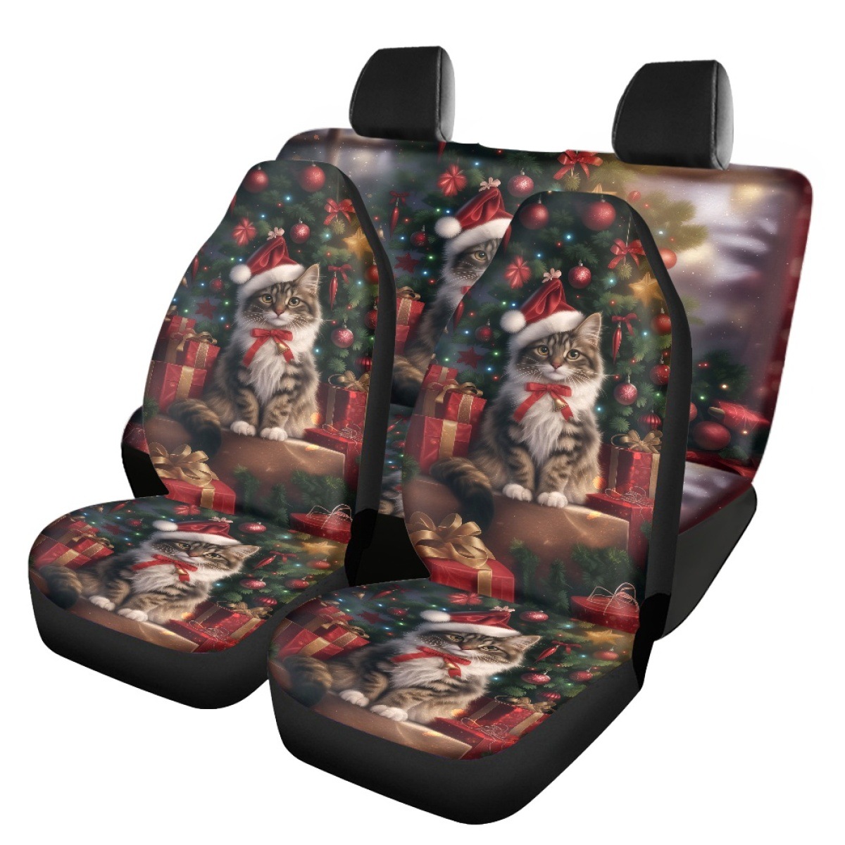 Santa Claus Print Custom Seat Covers Amazon Car Anti-Slip 3-Piece Set Seat Cushion Pod, Minimum Order of One Piece