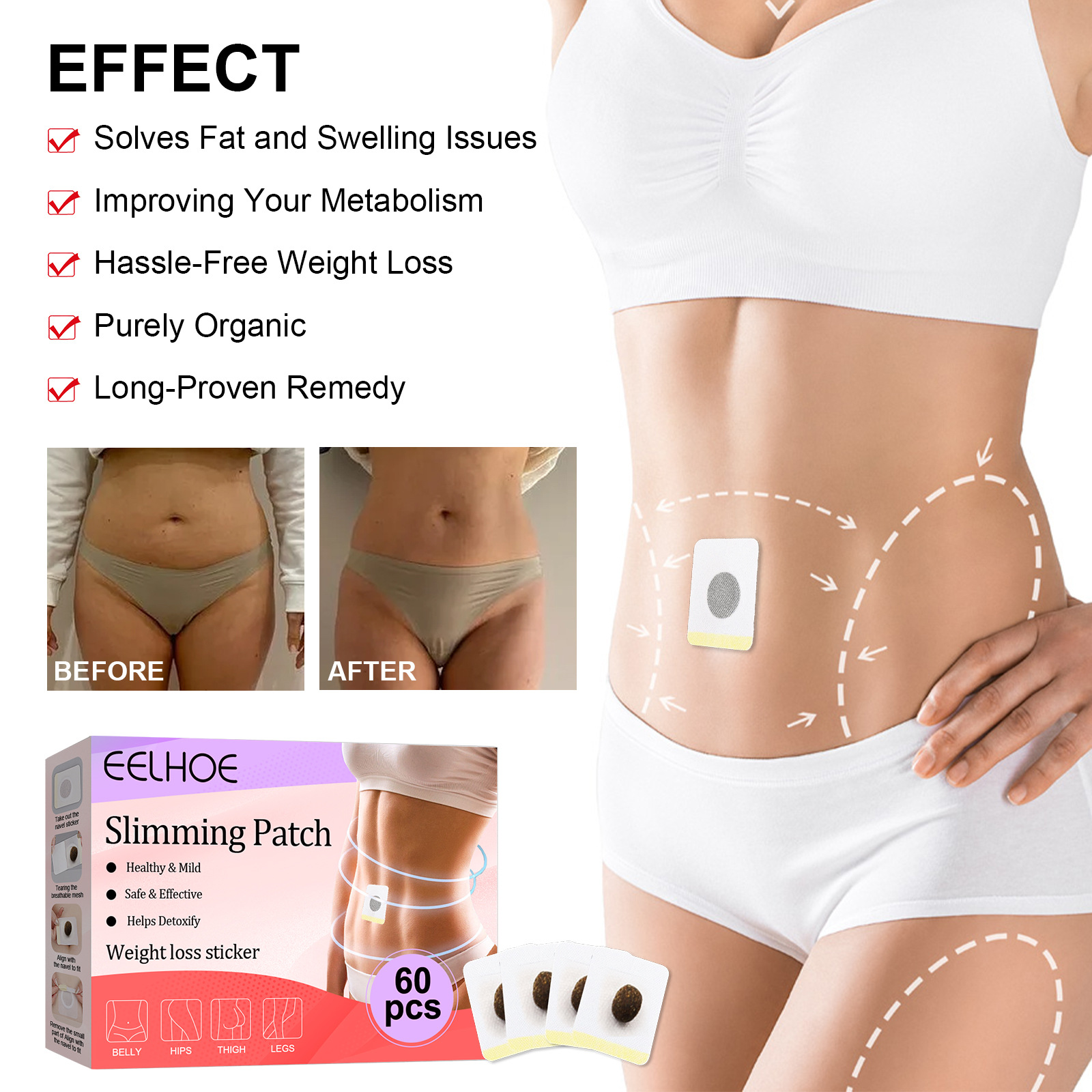 EELHOE Beauty Body Patch Lazy Slimming and Firming Pill Large Bellybutton_voghion.com