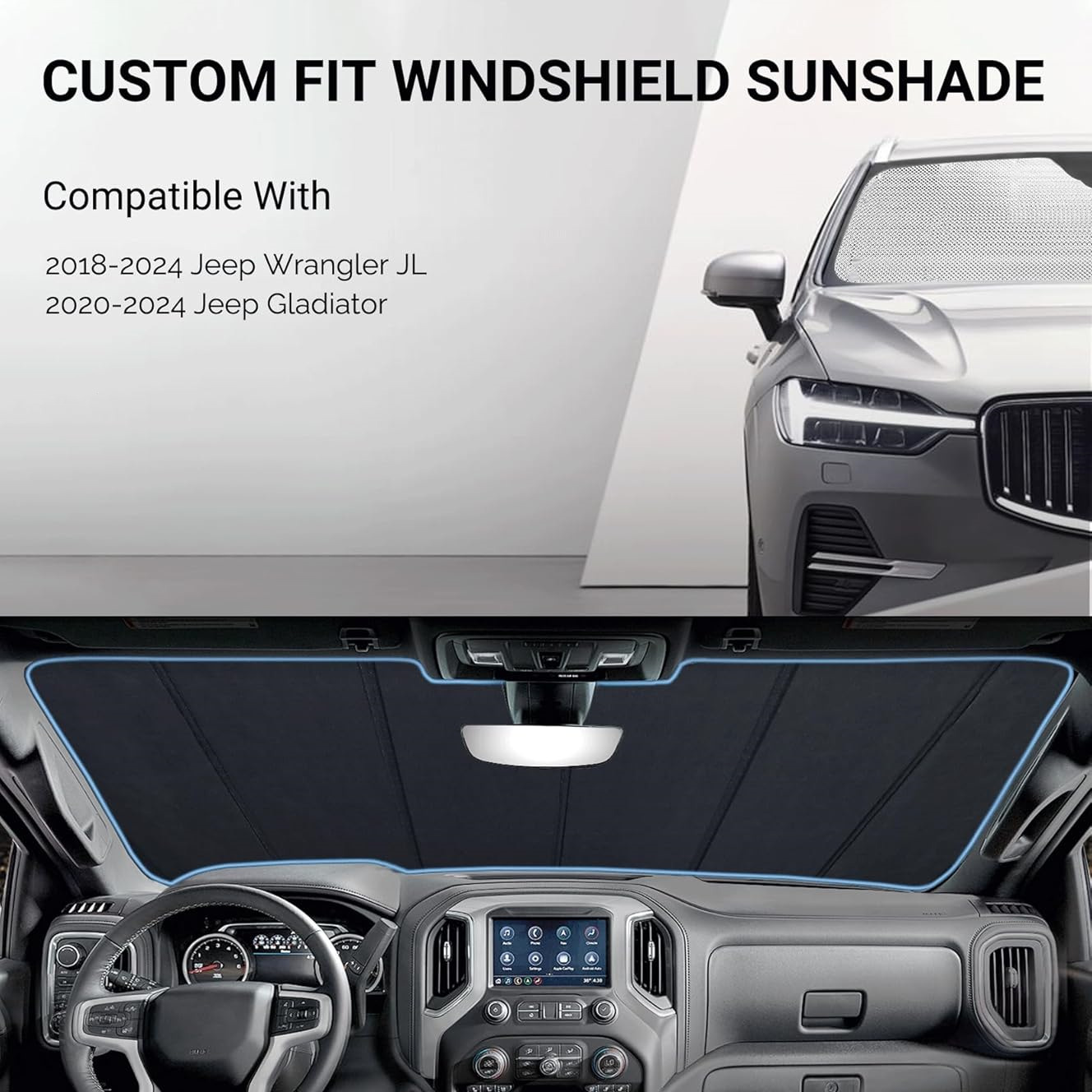 New cross-border Jeep JL2/4-door 4XE interior accessories Wrangler windshield sunshade and snow cover