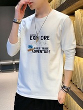 包邮新款春秋季男士长袖T恤男潮牌棉体恤男T宽松薄款卫衣上衣2024