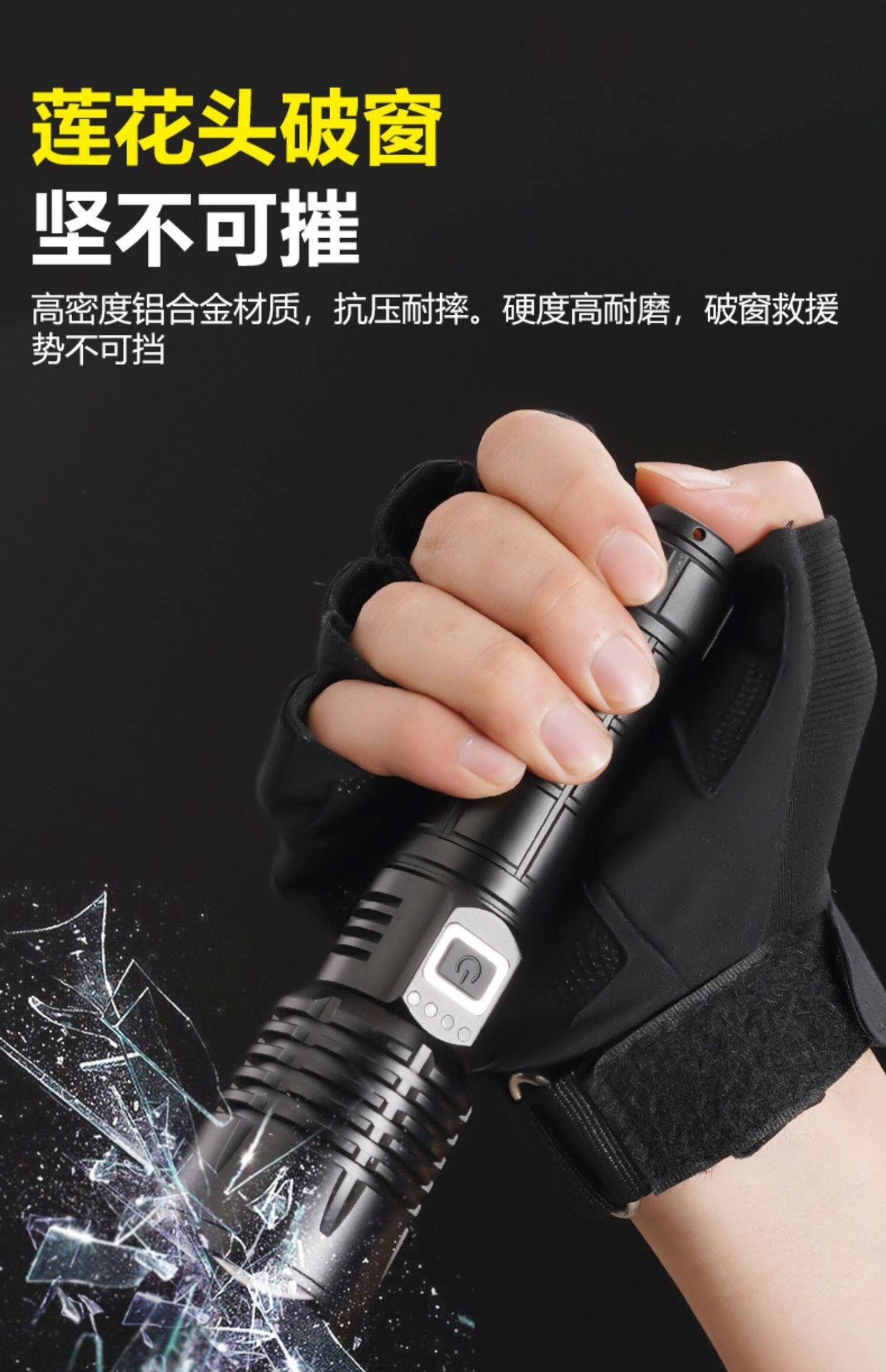 Flashlight with Strong Light, Rechargeable, Outdoor Ultra-Bright Long-Range Laser, 26650 Lithium Battery, Small Tactical Light