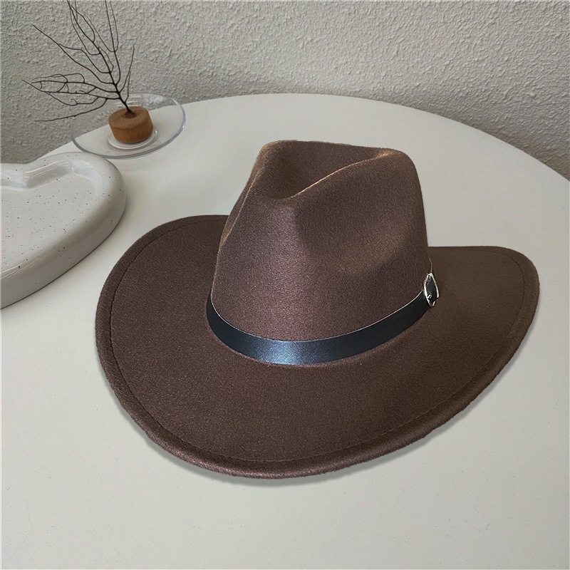Sombrero Jazz de Lana con Ala Ancha para Hombre Ajustable Térmico para Otoño e Invierno image 9