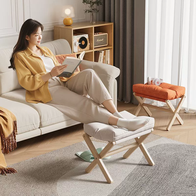 Табурет из цельного дерева для гостиной, офиса, диван, подставка для ног, домашняя складная подставка для ног Amazon