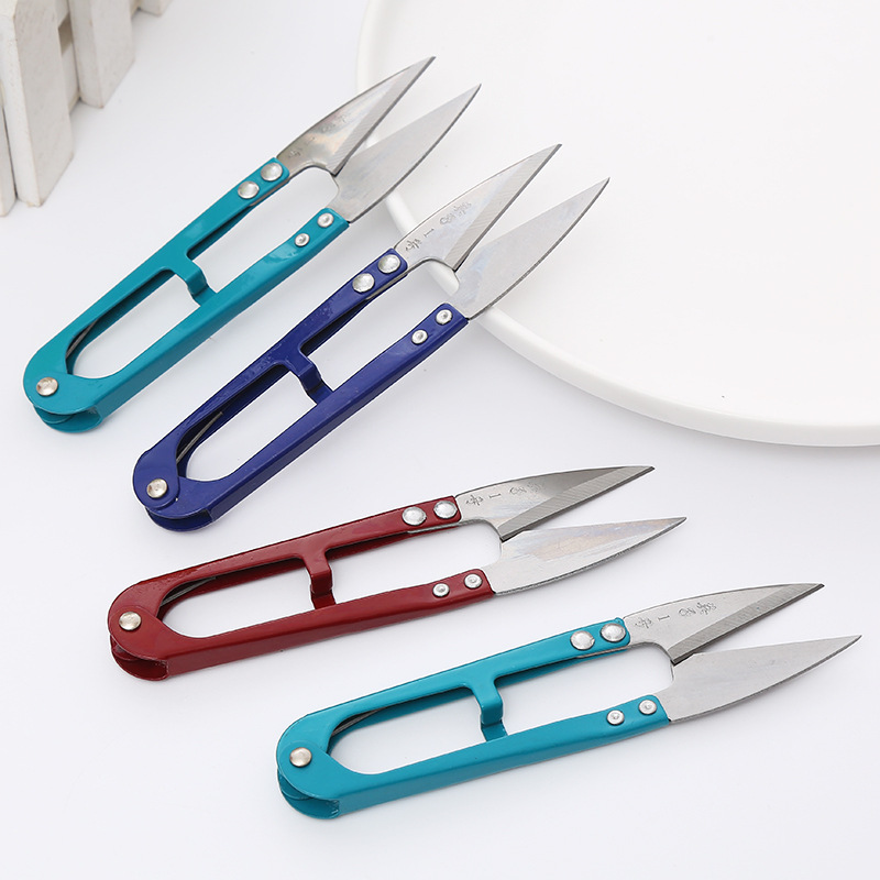 实用大号彩色剪刀纱剪十字绣剪刀U形小剪刀十字绣去线条工具