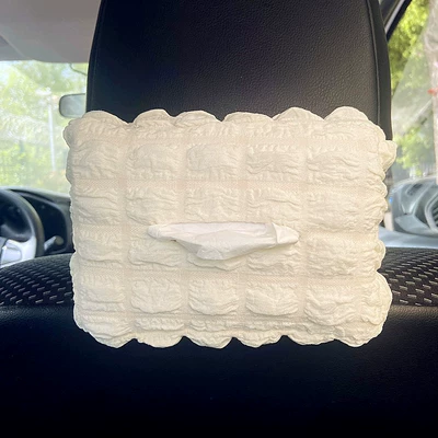 Car Tissue Box, Car Tissue Box, Armrest Box, Sun Visor Seat, Car Hanging Type, Cute and Simple for Women (Car tissue box/set) - no-accessories-small-puff-tissue-box