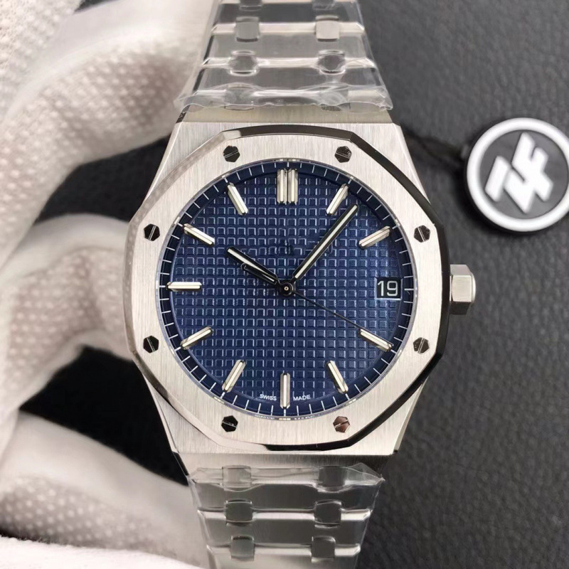 ZF Factory AP Royal Oak 15500 reloj mecánico automático impermeable luminoso cinturón de acero reloj para hombre se puede enviar