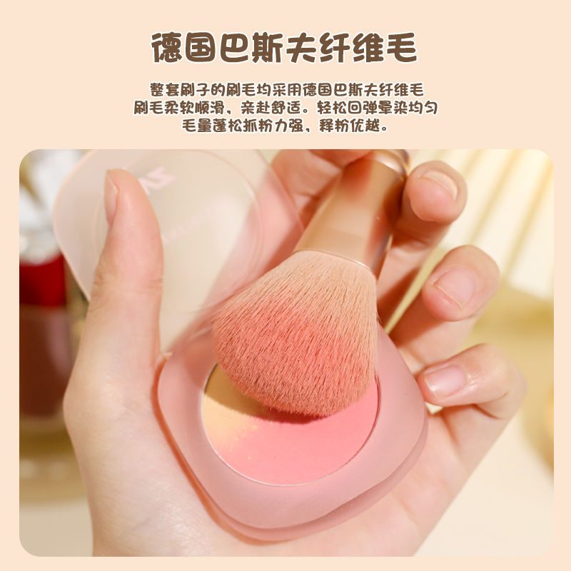 Con un conjunto de cepillo de maquillaje con espejo, un conjunto completo de cabello ultra suave, un conjunto completo de caja de cepillo de sombra de ojos en polvo suelto, un conjunto portátil