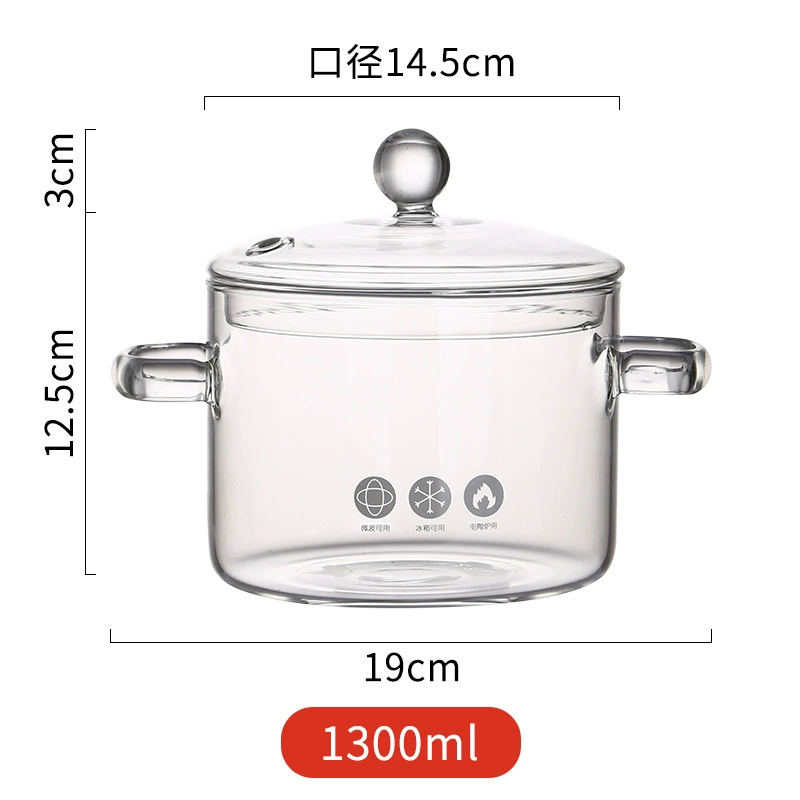 Стеклянная кастрюля-для тушения с высоким borosilicate стекла, прозрачная кастрюля для приготовления пищи, газ, огонь, высокая температура, маленькие горшочки, мини-кастрюля для супа
