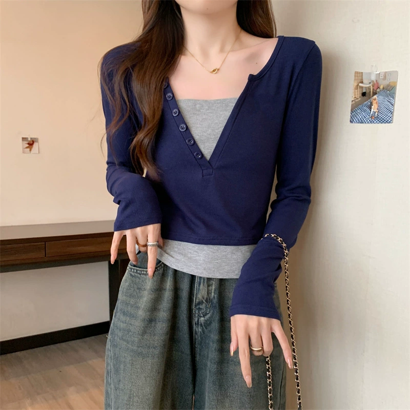 Комплект осенью сексуальный, облегающий длинный рукав, slim fit