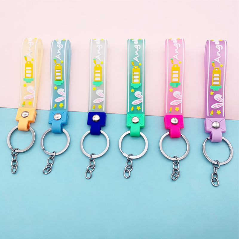 Transparent cartoon cute keychain PVC