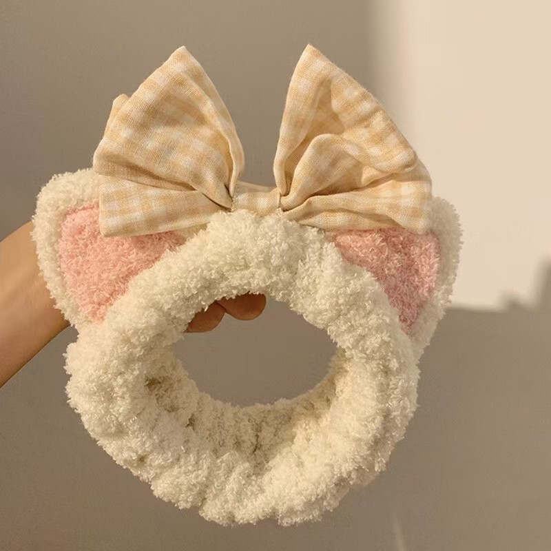 ぬいぐるみ洗顔ヘッドバンド、女性用フェイシャルマスク、洗顔ヘッドバンド、防水防湿ヘッドバンド、ヘッドバンド、ヘアアクセサリー|undefined