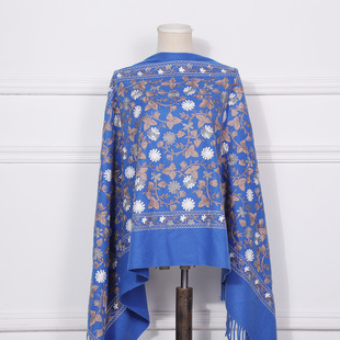 Nepal style cashmere cotton embroidery colorful cashew National scarf large size embroidered shawl thick female Scenic Spot travel
