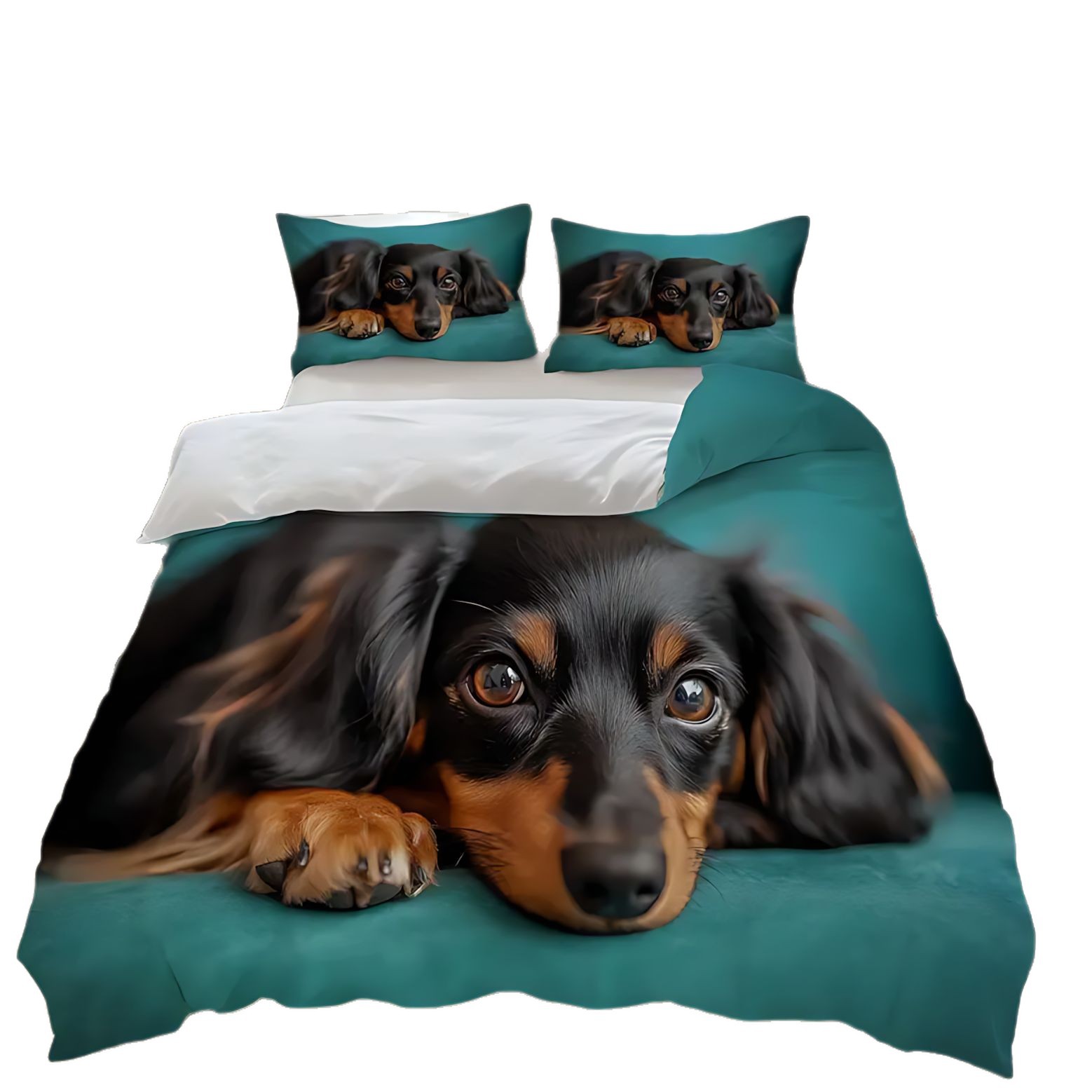 TEMU / JIT Cross-Border Little Salchich Theme HD Digital Printed Colchón Colchón Kit de cama