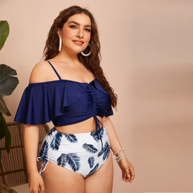 Women's Solid Color Polyester Plus Size Swimwear display picture 3