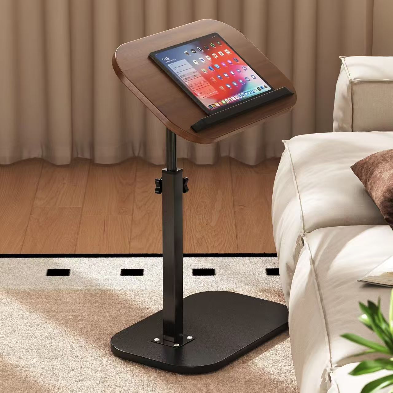 Movable Coffee Table, Floor-Standing Living Room Small Household Sofa Rotating Storage Rack, Bedroom Rental Room Small Table