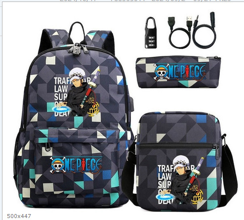 Puntada mochila bolsa de hombro Deportes masculino y femenino estudiante de secundaria bolsa de tres piezas conjunto estrella del bebé