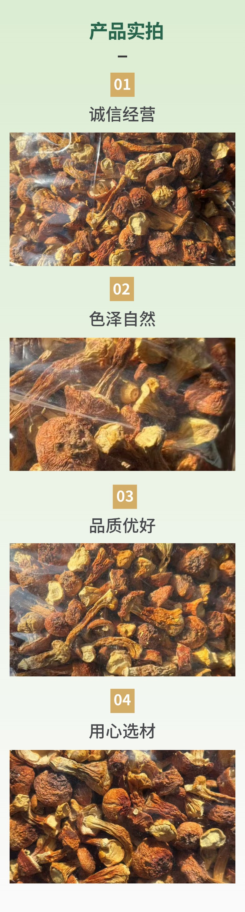 Dried Agaricus blazei Mushroom Slices Ji Song Rong 500g Edible Dried Mushroom for Soup and Tea specifications