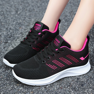Shoes for Women, Casual Soft-Soled Sports Shoes, Breathable Single Shoes, Fly-Knit Mesh Shoes, Mother's Shoes, Wholesale Dropshipping Running Shoes for Women