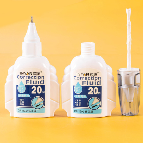 Yingyuan correction fluid for students, fast-drying, large-capacity office stationery, erasing and brushing dual-purpose correction fluid wholesale
