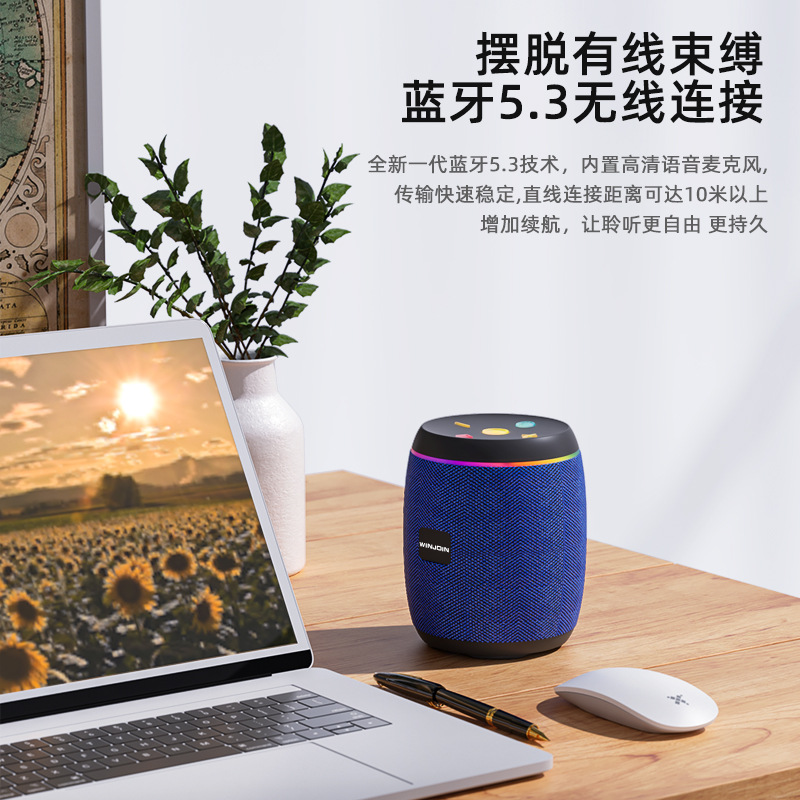 Altavoz Bluetooth inalámbrico mini tarjeta de escritorio estéreo pesado subwoofer de alta gama al aire libre portátil Bluetooth altavoz