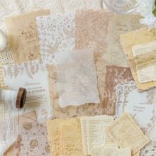 陌墨花枝语系列素材纸轻复古手帐装饰打底素材30张【跨境长期款】