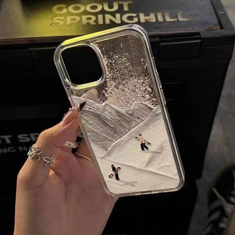 Suitable for Niche Ski Enthusiasts, Apple 17Pro Phone Case, 16Pro Liquid Sand Case, 15Promax Phone Protective Cover Suitable for Niche Ski Enthusiasts, Apple 17Pro Phone Case, 16Pro Liquid Sand Case, 15Promax Phone Protective Cover