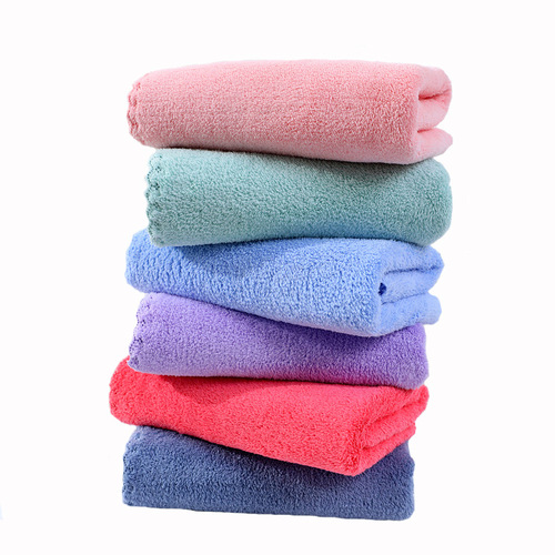 Coral velvet cut-edge towel plain face washcloth soft absorbent gift home use not easy to fade