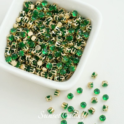 Zərgərlik ara hissələri: gold plated zircon beads - 4mmsen-green-30-pieces