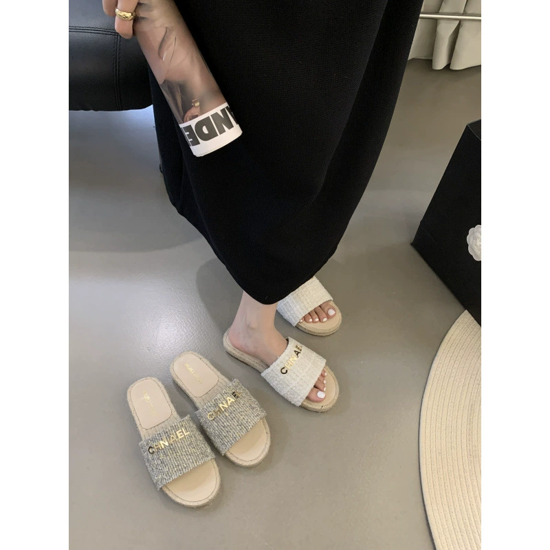 Твидовые толстоподошвенные рыбацкие туфли для женщин, летние новинки 2025 года, стильные шлепанцы, удобная обувь для женщин, пляжная обувь