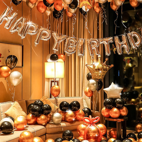 Birthday balloons decorations party scene setup surprise for girls and boys children background wall celebrity props