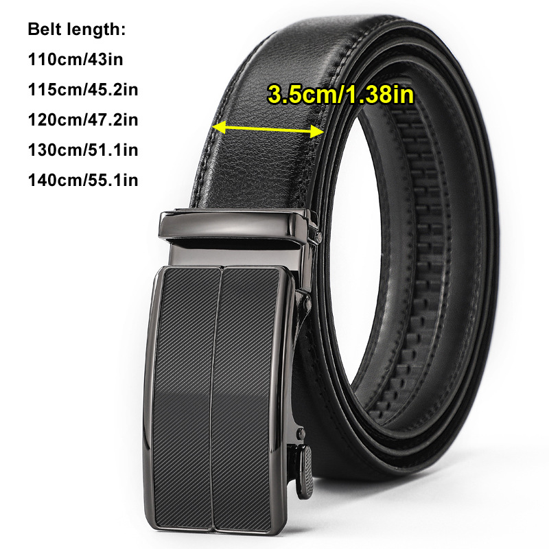 Minimalist Retro Genuine Leather Belt With Automatic Buckle For Men_voghion.com