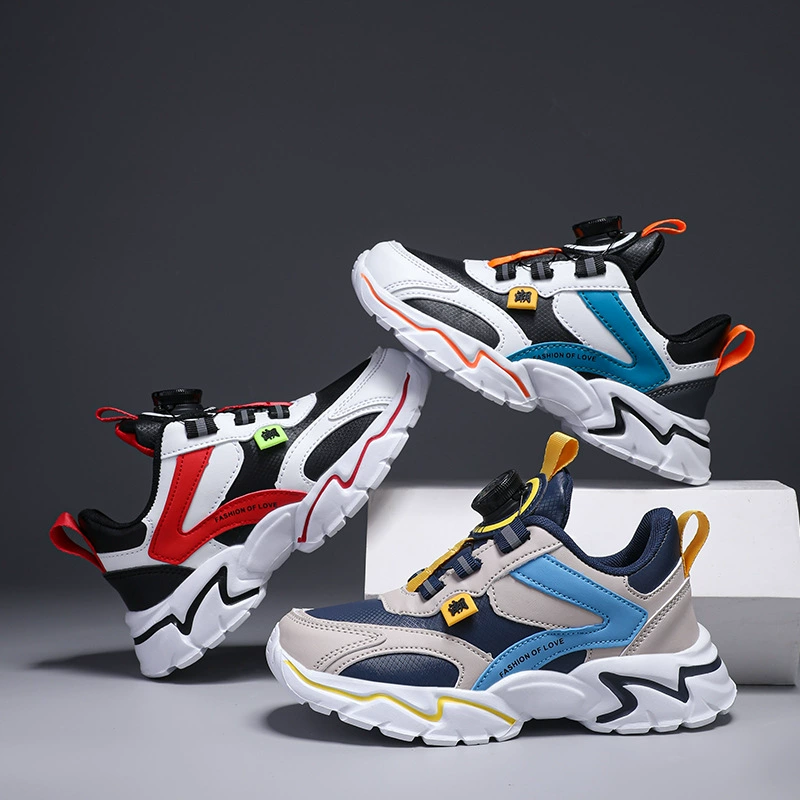 Children’s breathable sports shoes 839, waterproof leather surface, running sneakers, sizes 28–40