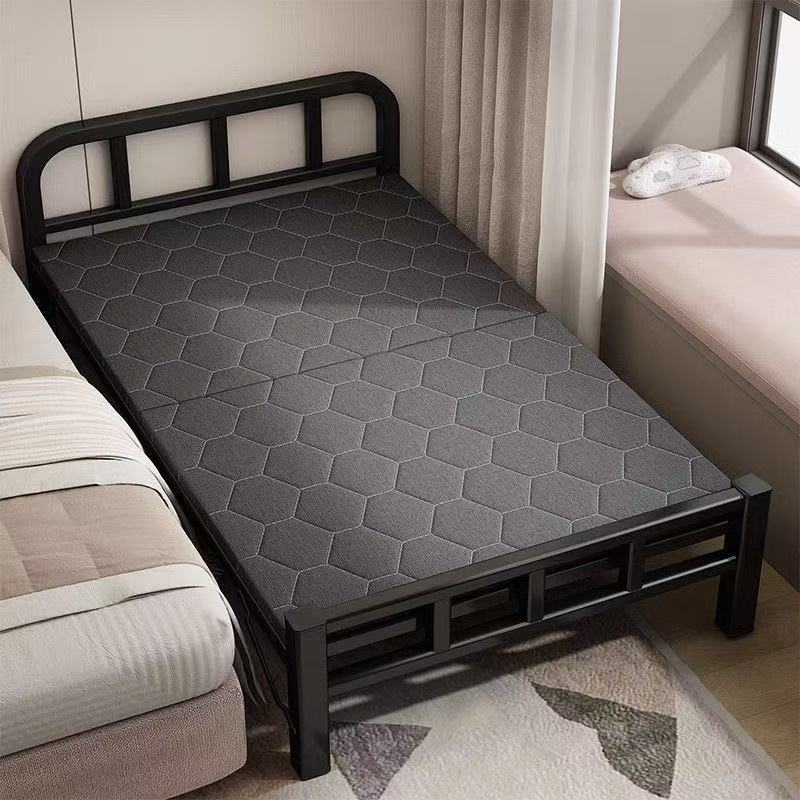 Folding Bed Single Bed Lunch Break Bed Household Simple Bed Adult Rental Dormitory Iron Bed Office Double Bed