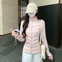 轻薄羽绒服内胆显瘦女冬季新款修身收腰内搭短款紧身加绒运动外套