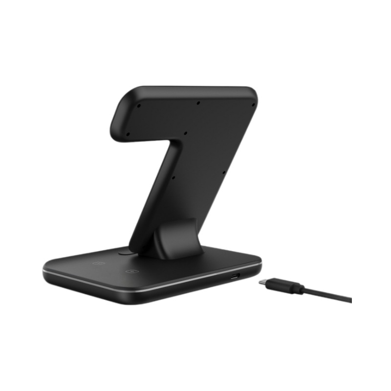 Cargador inalámbrico vertical de tres en uno 15W transfronterizo para el cargador inalámbrico multifunción de escritorio de Huawei Apple al por mayor